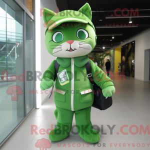 Groene kat mascotte kostuum...