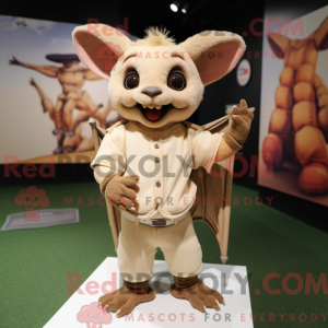 Tan Bat maskot kostume...