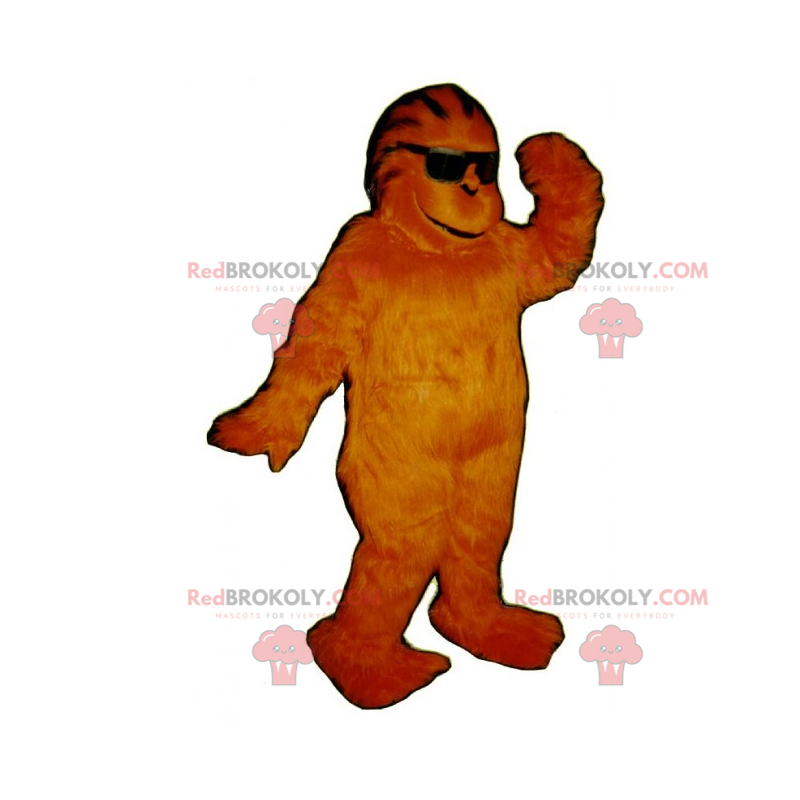 Dschungeltier Maskottchen - Affe mit Brille - Redbrokoly.com