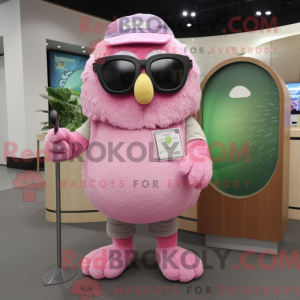 Pink Kiwi maskot kostume...