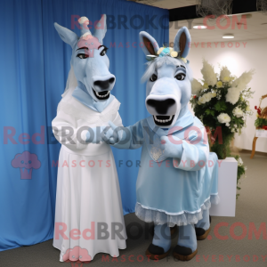 Sky Blue Donkey mascotte...