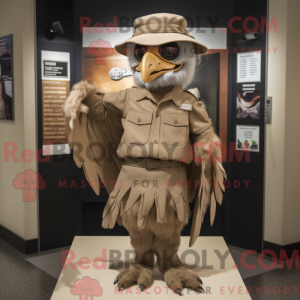 Tan Harpy maskot kostume...