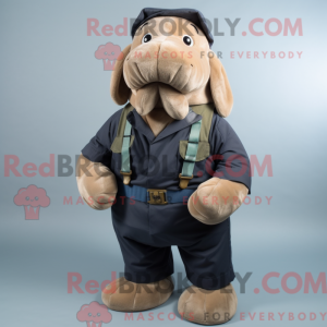 Navy Walrus maskot drakt...