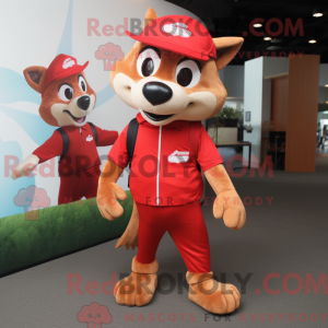 Rød Dingo maskot kostume...