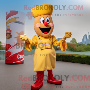 Gold Currywurst maskot...