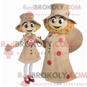 Tan Pizza maskot kostume...