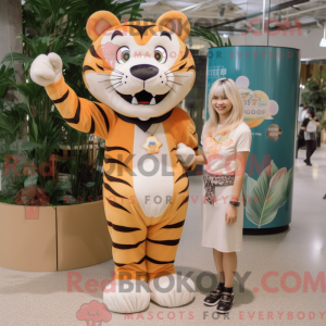 Beige Tiger mascot costume...