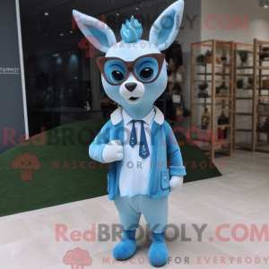 Sky Blue Rådyr maskot...