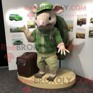 Grøn Armadillo maskot...