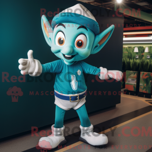 Teal Elf mascottekostuum...