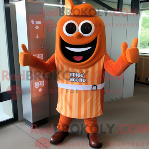 Orange Bbq Ribs Maskottchen...