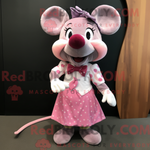 Rosa rotte-maskotdraktfigur...
