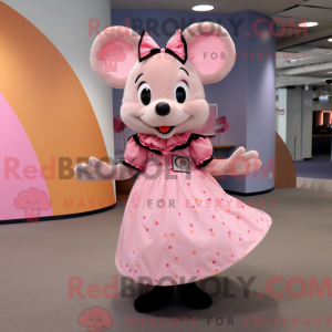 Rosa rotte-maskotdraktfigur...