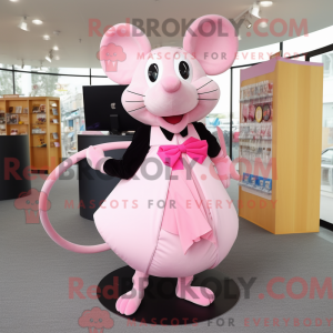 Rosa rotte-maskotdraktfigur...