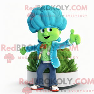 Turquoise Broccoli mascot...