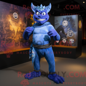 Blue Demon mascot costume...