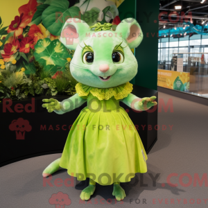 Limegrøn Dormouse maskot...