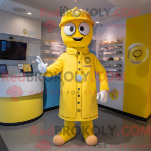 Gele dokter mascottekostuum...