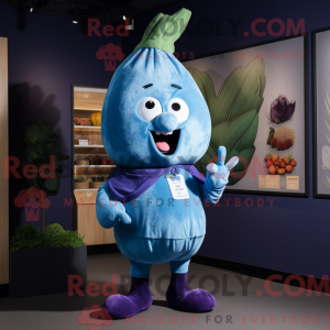 Blue Turnip mascottekostuum...