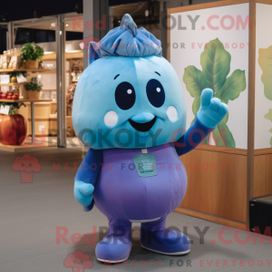 Blue Turnip mascottekostuum...