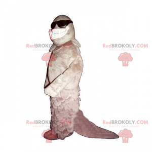 Marine animal mascot - Fish with dark glasses - Redbrokoly.com