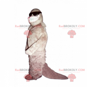 Marine animal mascot - Fish with dark glasses - Redbrokoly.com