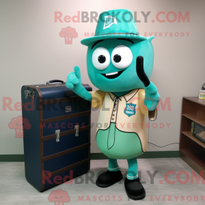 Postava maskota Teal Green...