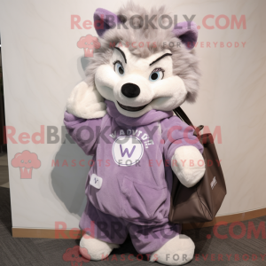Lavendel Say Wolf maskot...
