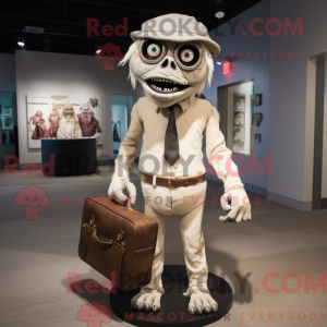 Beige Undead mascot costume...