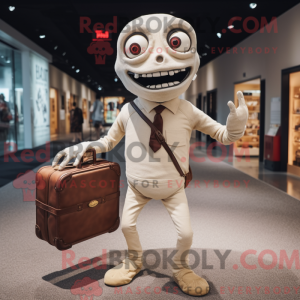 Beige Undead mascot costume...