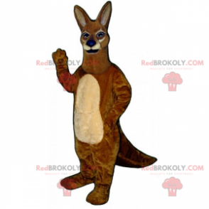 Mascote de animal selvagem - canguru marrom com focinho azul -