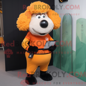 Orange Suffolk Sheep maskot...
