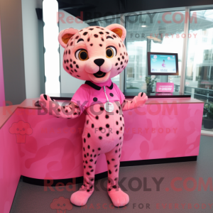 Pink Cheetah mascot costume...