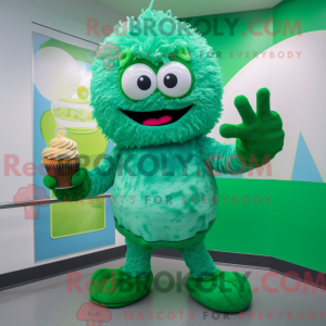 Grøn Cupcake maskot kostume...