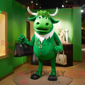 Green Bull maskot kostume...