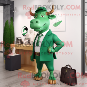 Green Bull maskot kostume...