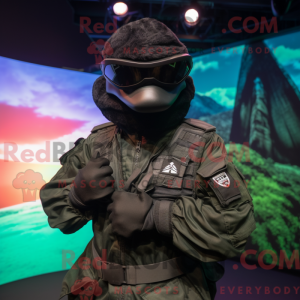 Sort Para Commando maskot...