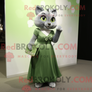Olive Cat mascottekostuum...