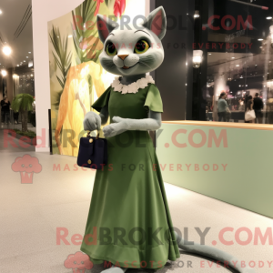 Olive Cat mascottekostuum...