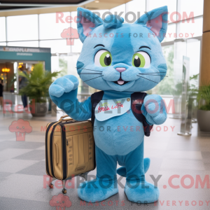 Cyan Cat maskot...
