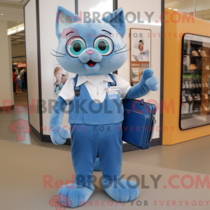 Cyan Cat maskot...