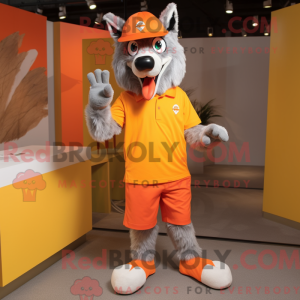 Orange Say Wolf maskot...