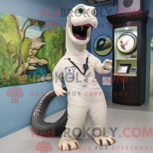 Hvid Titanoboa maskot...