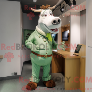 Groene koe mascottekostuum...