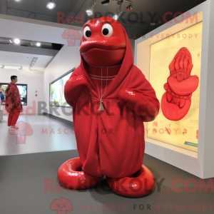 Rote Anakonda Maskottchen...