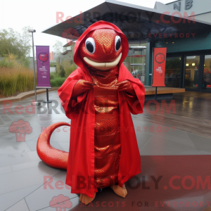 Rød Anaconda maskot kostume...