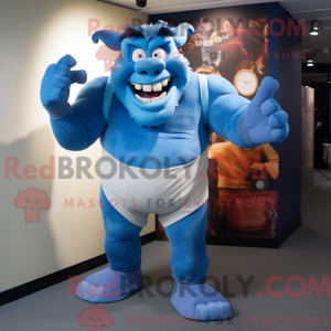 Blue Ogre-maskotdraktfigur...