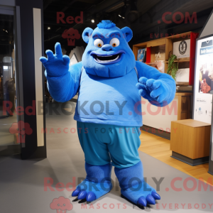 Blue Ogre mascottekostuum...