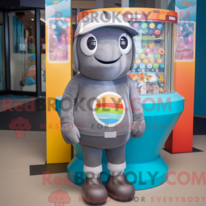 Grey Gumball Machine maskot...
