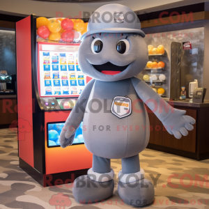 Grey Gumball Machine maskot...